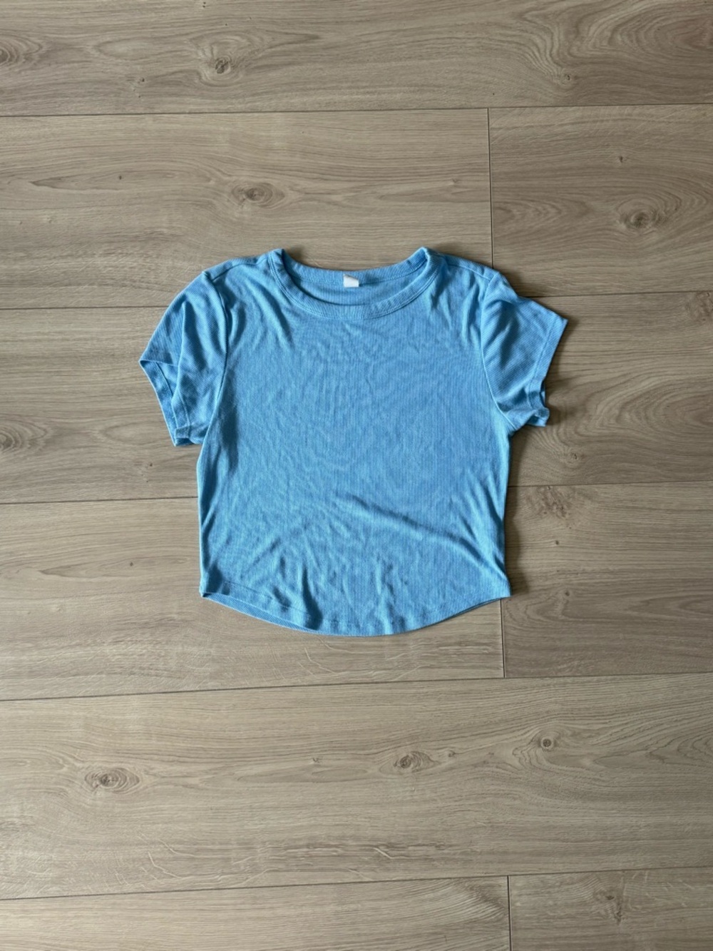 Light Blue Short Sleeve Ribbed Tee